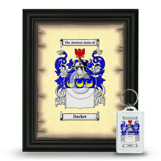 Dacket Framed Coat of Arms and Keychain - Black