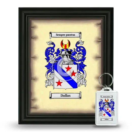 Dallas Framed Coat of Arms and Keychain - Black