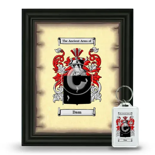 Dam Framed Coat of Arms and Keychain - Black