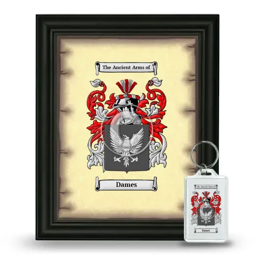 Dames Framed Coat of Arms and Keychain - Black