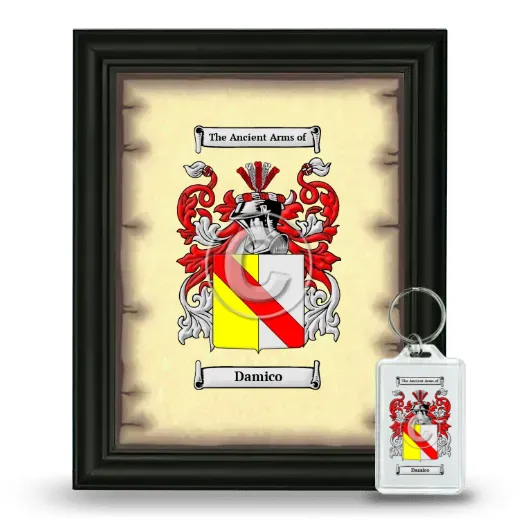 Damico Framed Coat of Arms and Keychain - Black