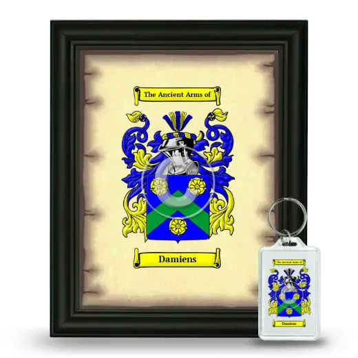 Damiens Framed Coat of Arms and Keychain - Black