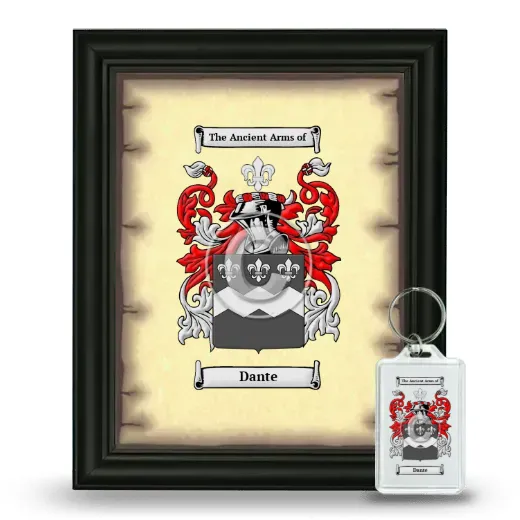 Dante Framed Coat of Arms and Keychain - Black