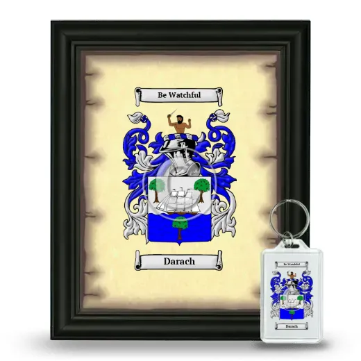 Darach Framed Coat of Arms and Keychain - Black