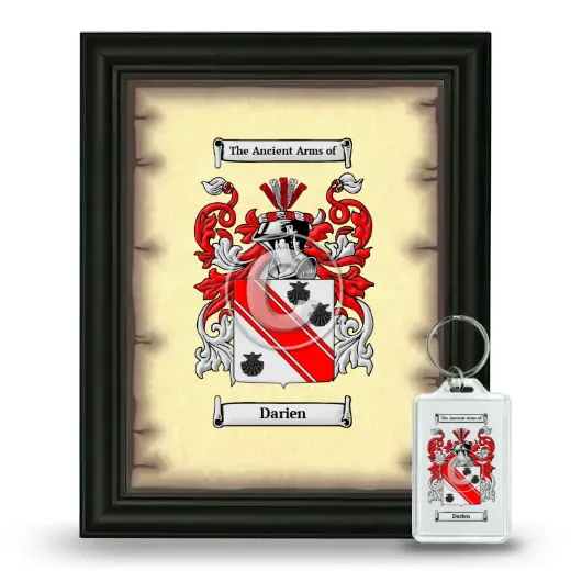 Darien Framed Coat of Arms and Keychain - Black