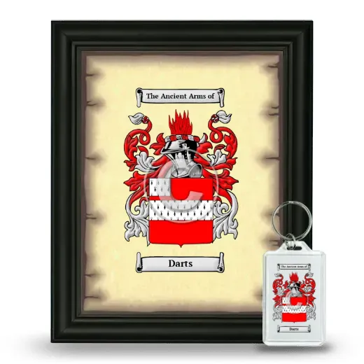 Darts Framed Coat of Arms and Keychain - Black