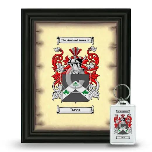 Davis Framed Coat of Arms and Keychain - Black