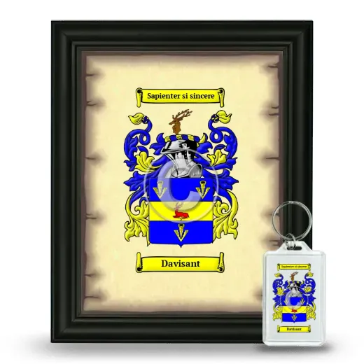 Davisant Framed Coat of Arms and Keychain - Black