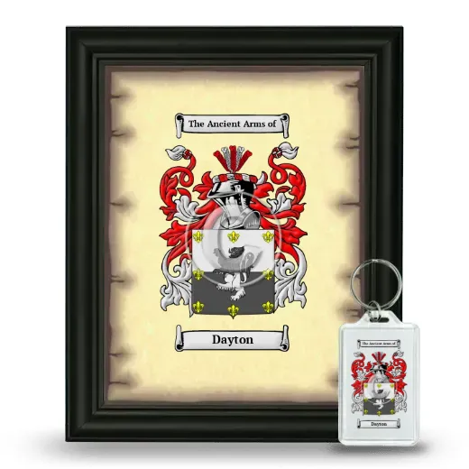 Dayton Framed Coat of Arms and Keychain - Black