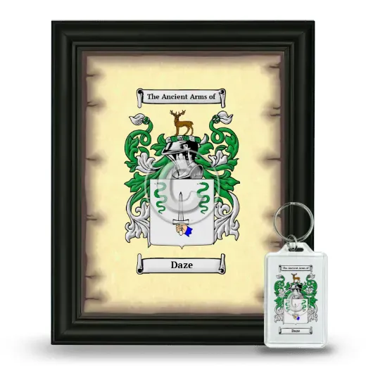 Daze Framed Coat of Arms and Keychain - Black