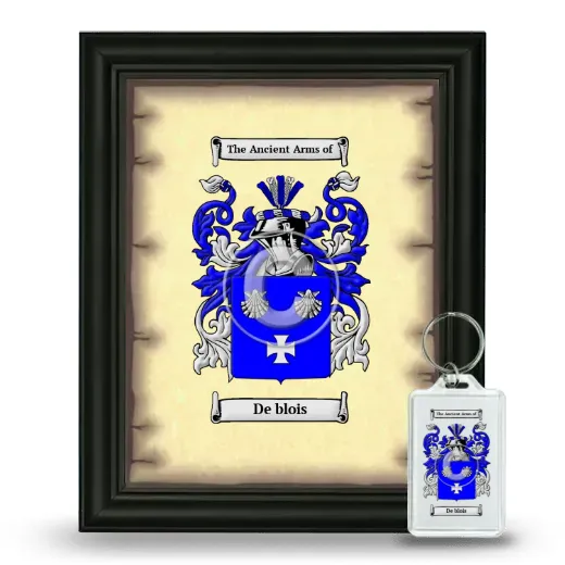 De blois Framed Coat of Arms and Keychain - Black