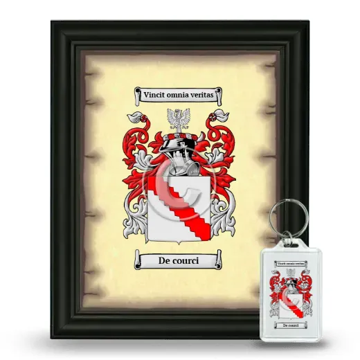 De courci Framed Coat of Arms and Keychain - Black