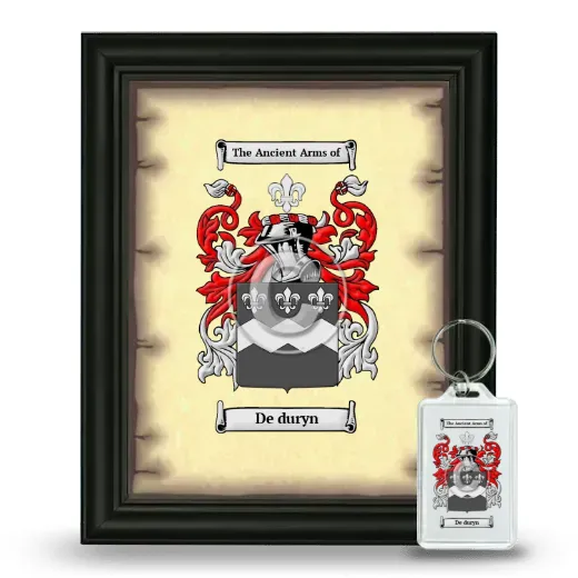 De duryn Framed Coat of Arms and Keychain - Black