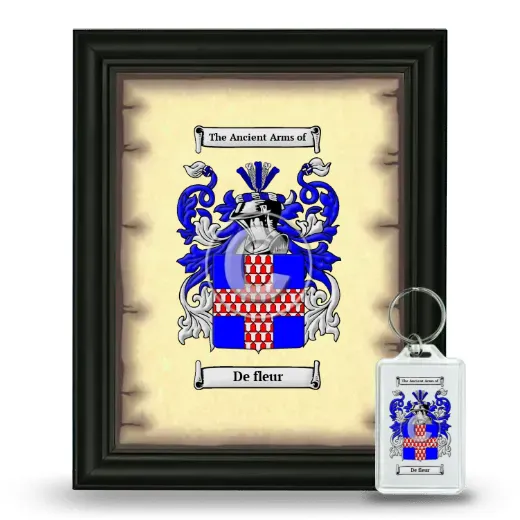 De fleur Framed Coat of Arms and Keychain - Black