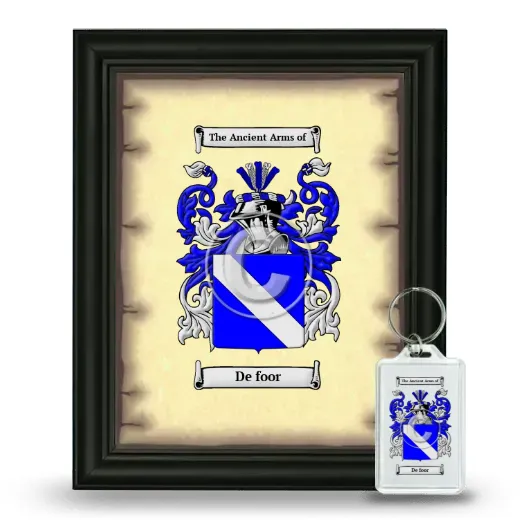 De foor Framed Coat of Arms and Keychain - Black