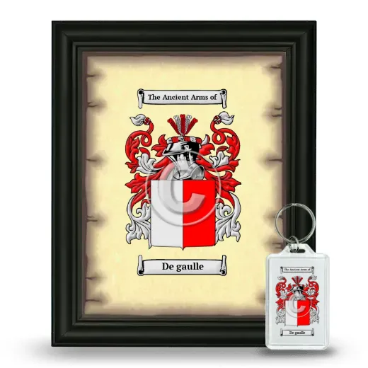 De gaulle Framed Coat of Arms and Keychain - Black