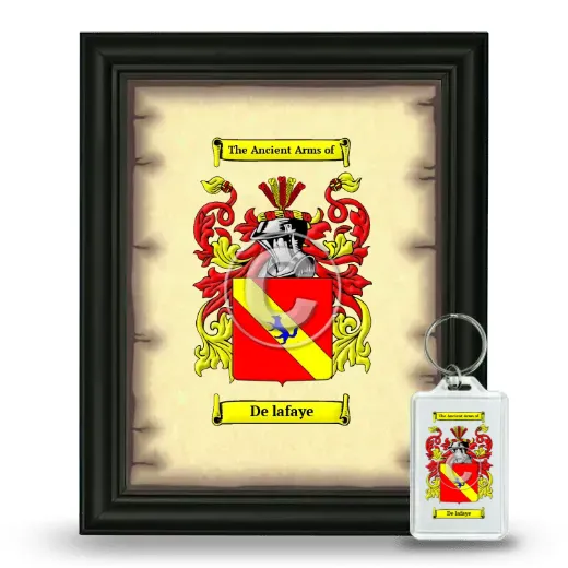 De lafaye Framed Coat of Arms and Keychain - Black