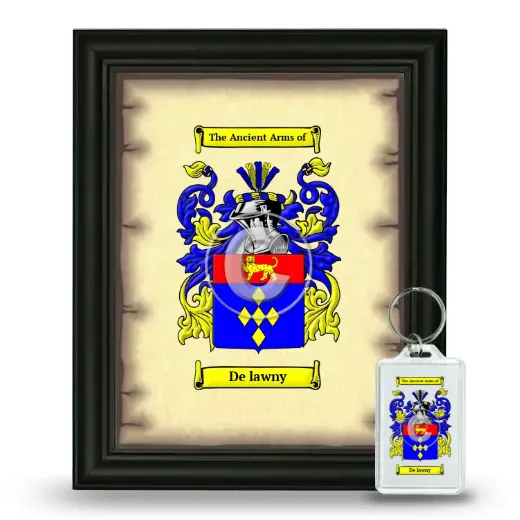 De lawny Framed Coat of Arms and Keychain - Black