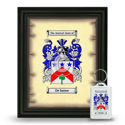 De lorme Framed Coat of Arms and Keychain - Black