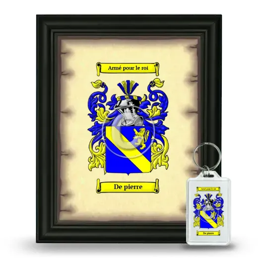 De pierre Framed Coat of Arms and Keychain - Black