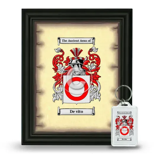 De vito Framed Coat of Arms and Keychain - Black