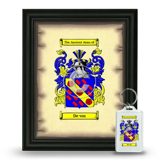 De vos Framed Coat of Arms and Keychain - Black
