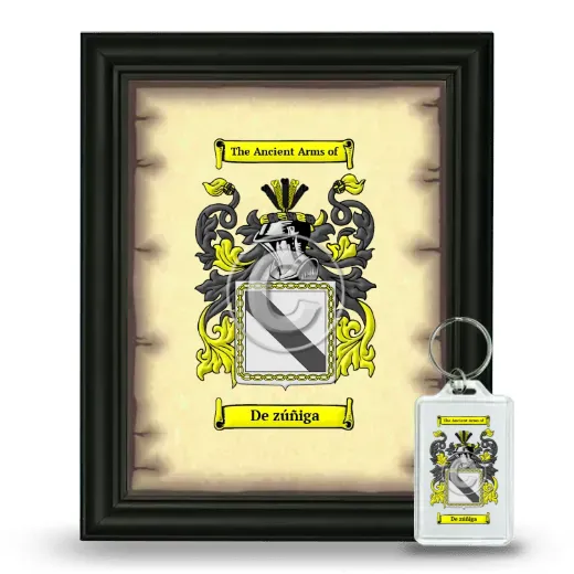 De zúñiga Framed Coat of Arms and Keychain - Black