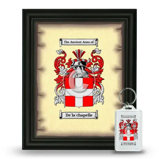 De'la'chapelle Framed Coat of Arms and Keychain - Black