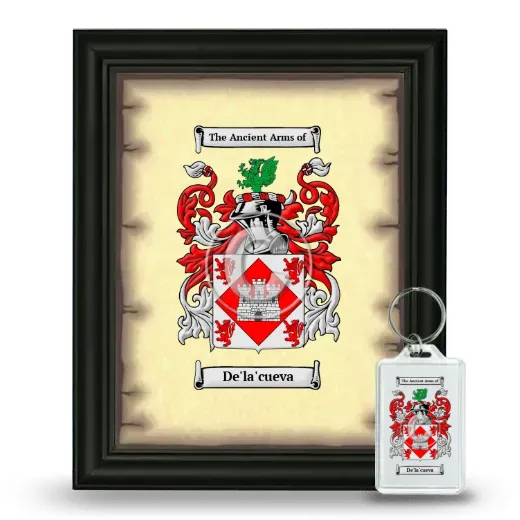 De'la'cueva Framed Coat of Arms and Keychain - Black