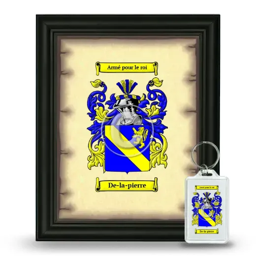 De-la-pierre Framed Coat of Arms and Keychain - Black