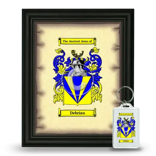 Debrian Framed Coat of Arms and Keychain - Black