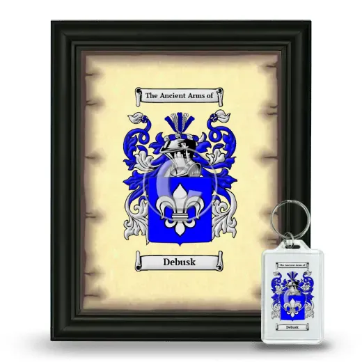 Debusk Framed Coat of Arms and Keychain - Black