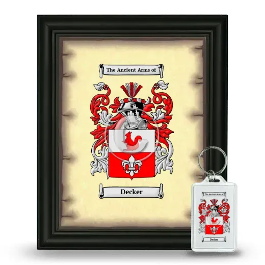 Decker Framed Coat of Arms and Keychain - Black