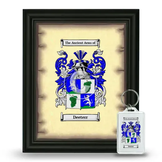 Deeterr Framed Coat of Arms and Keychain - Black