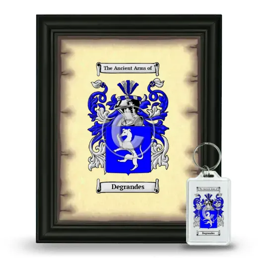 Degrandes Framed Coat of Arms and Keychain - Black