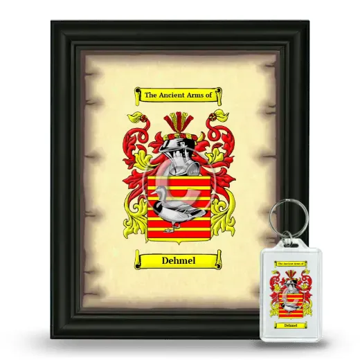 Dehmel Framed Coat of Arms and Keychain - Black