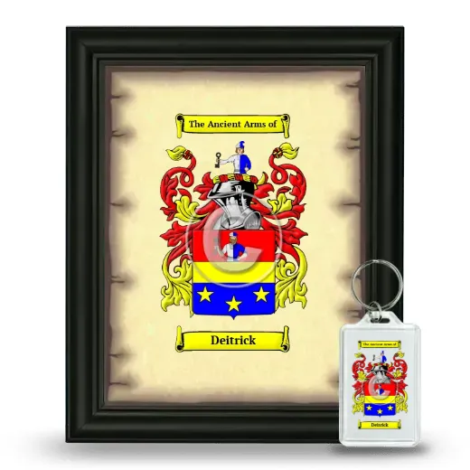 Deitrick Framed Coat of Arms and Keychain - Black