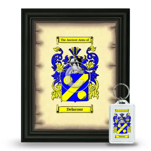 Delacour Framed Coat of Arms and Keychain - Black