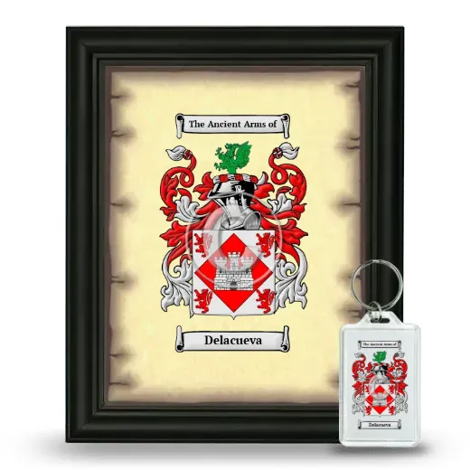 Delacueva Framed Coat of Arms and Keychain - Black