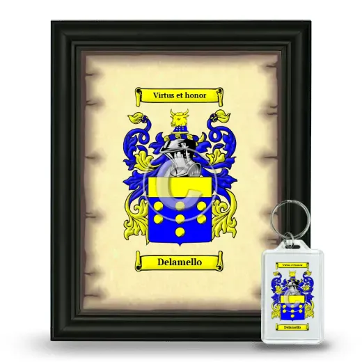 Delamello Framed Coat of Arms and Keychain - Black