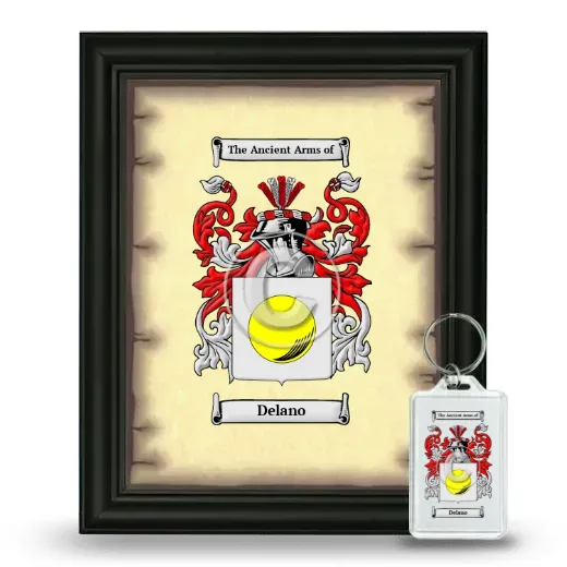 Delano Framed Coat of Arms and Keychain - Black