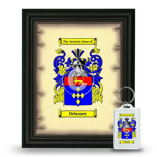 Delauney Framed Coat of Arms and Keychain - Black