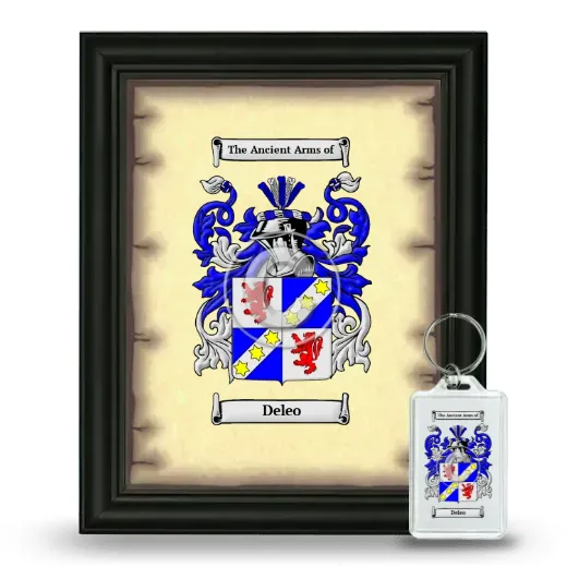 Deleo Framed Coat of Arms and Keychain - Black