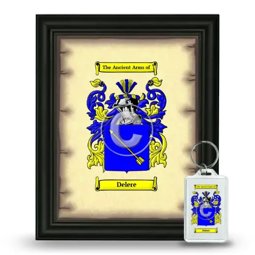 Delere Framed Coat of Arms and Keychain - Black