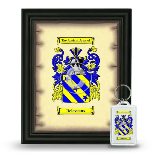 Deleveaux Framed Coat of Arms and Keychain - Black