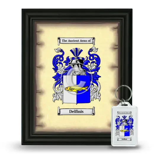 Delfinis Framed Coat of Arms and Keychain - Black