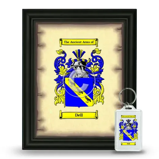 Dell Framed Coat of Arms and Keychain - Black