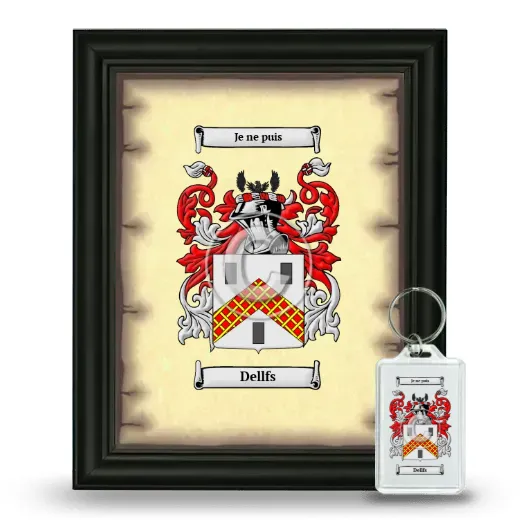 Dellfs Framed Coat of Arms and Keychain - Black
