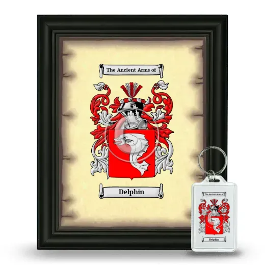 Delphin Framed Coat of Arms and Keychain - Black