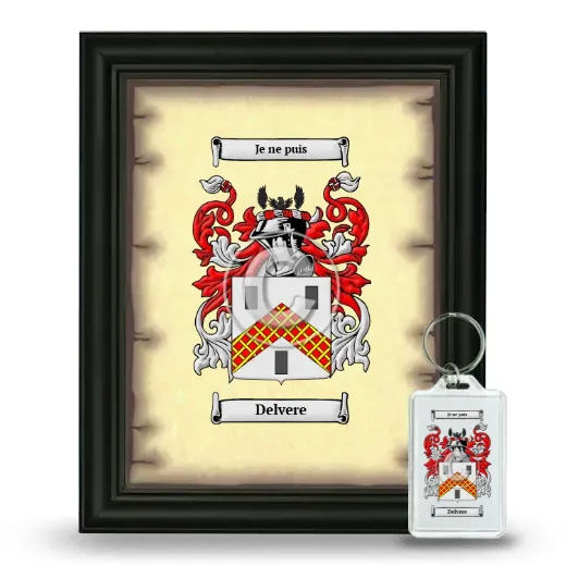 Delvere Framed Coat of Arms and Keychain - Black